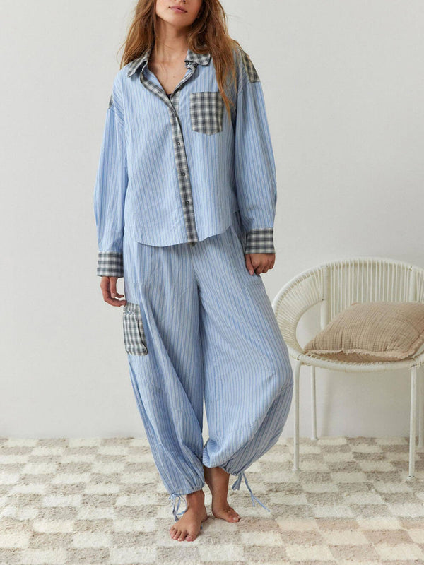 Ensemble pyjama ample à empiècements