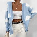 Cardigans à imprimé nuage pour femmes