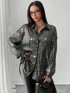 Chemise ample à paillettes pour femmes